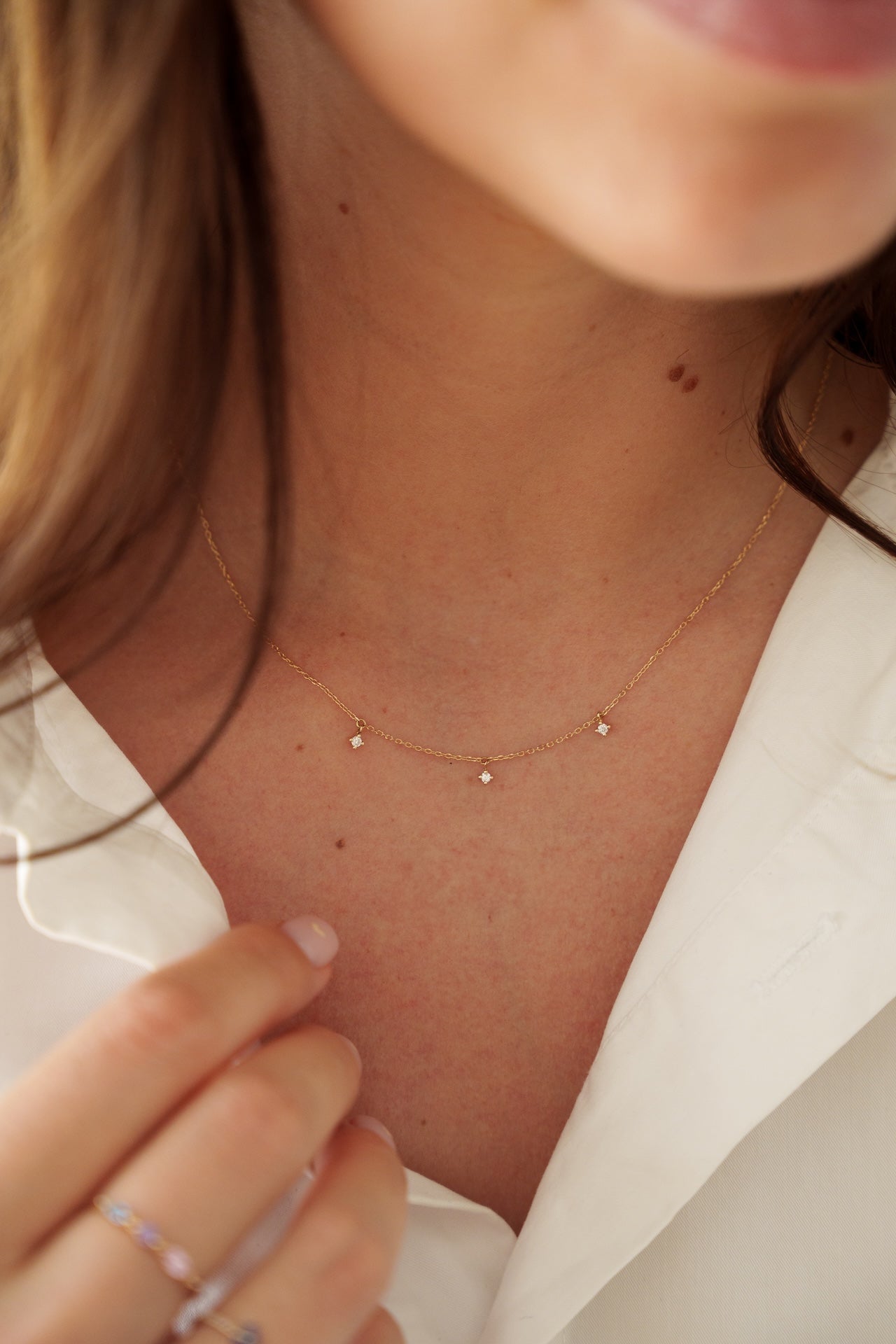 3 diamond necklace